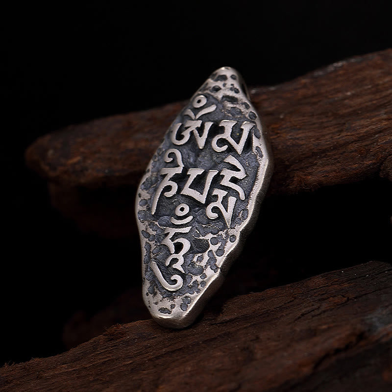 Tibetan 925 Sterling Silver Om Mani Padme Hum Dorje Vajra Engraved Strength Necklace Pendant - Image 15