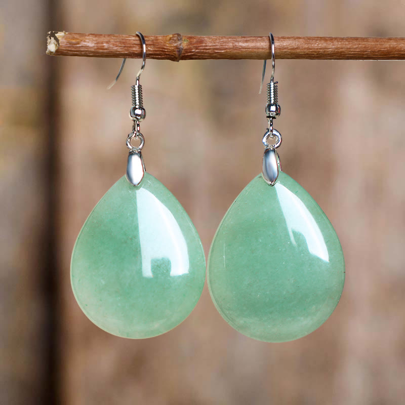 Natural Aventurine Dangle Healing Drop Earrings