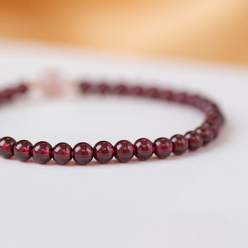 Natural Garnet Strawberry Quartz Calm Bracelet - Image 5