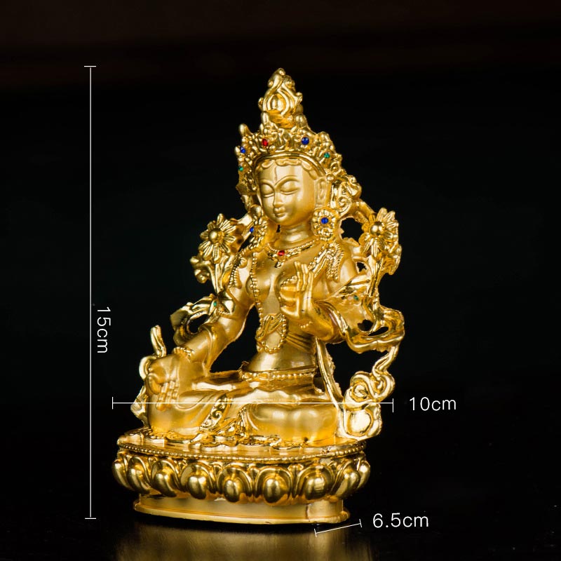 Bodhisattva White Tara Hope Protection Gold Plated Statue Decoration - Image 15