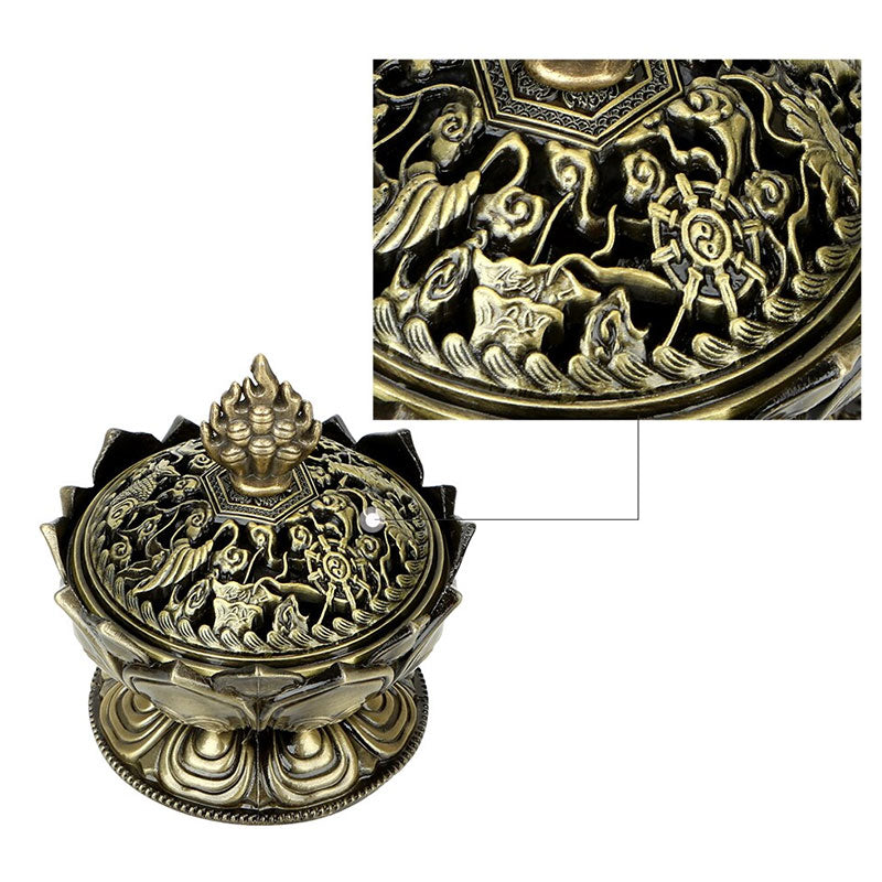 Tibetan Lotus Shaped Purify Incense Burner - Image 15