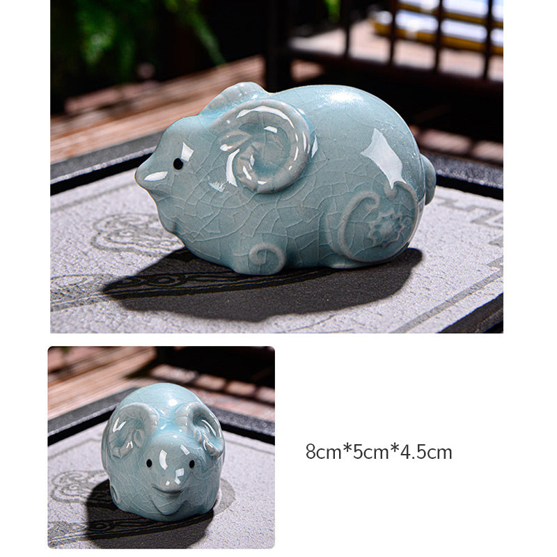 Chinese Zodiac Wealth Ceramic Tea Pet Home Figurine Decoration - Image 18