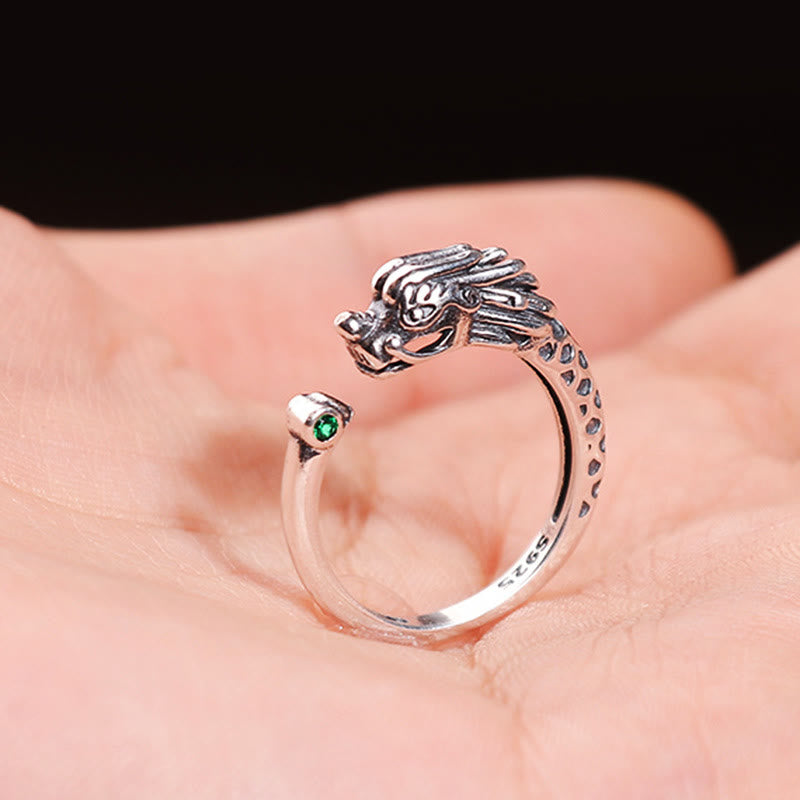 Vintage Dragon Design Success Strength Adjustable Ring - Image 5