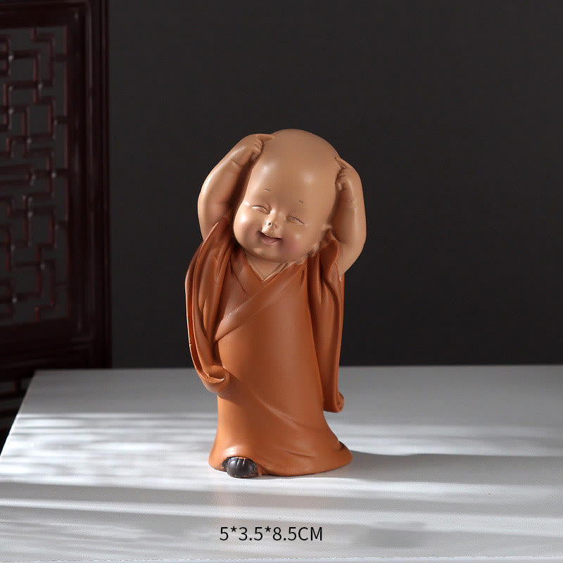 Small Mini Meditation Praying Monk Serenity Resin Home Decoration - Image 15