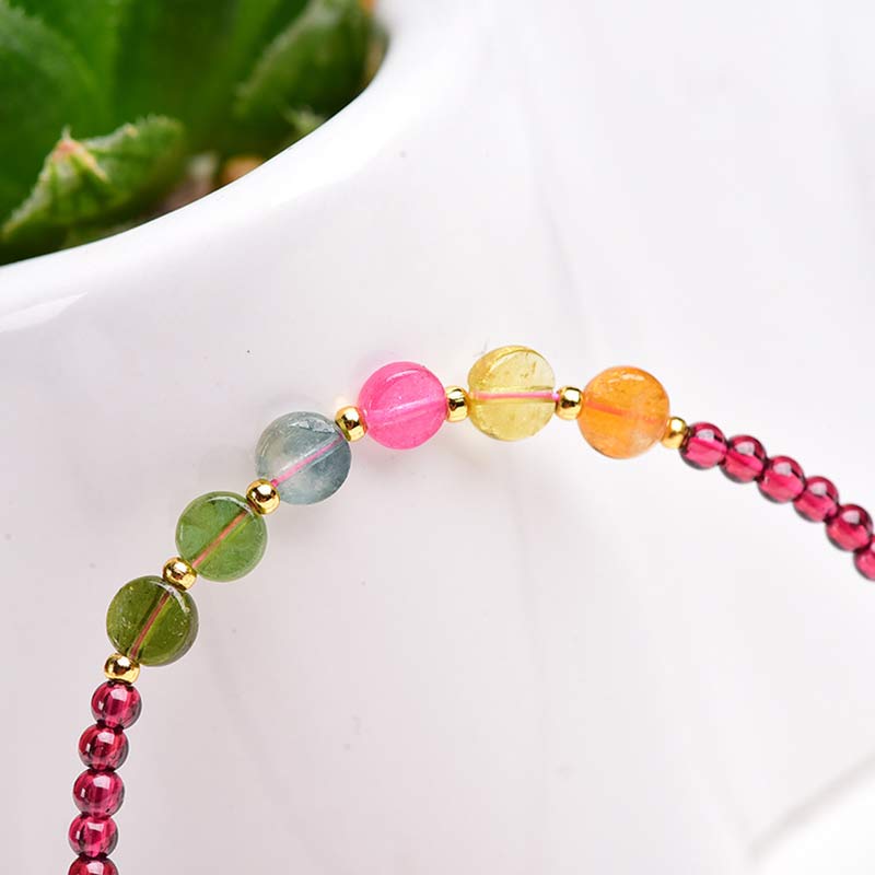 Garnet Tourmaline Butterfly Protection Bracelet Anklet - Image 8