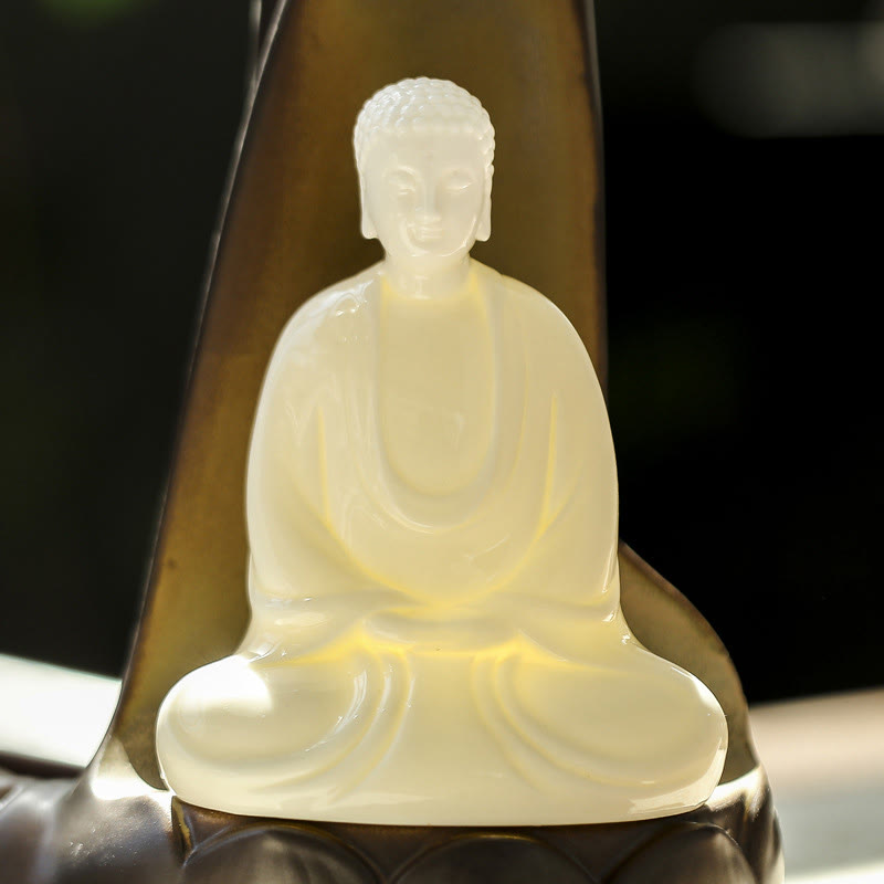 Led Buddha Hand Backflow Smoke Fountain Healing Ceramic Stick Incense Burner Decoration - Image 8