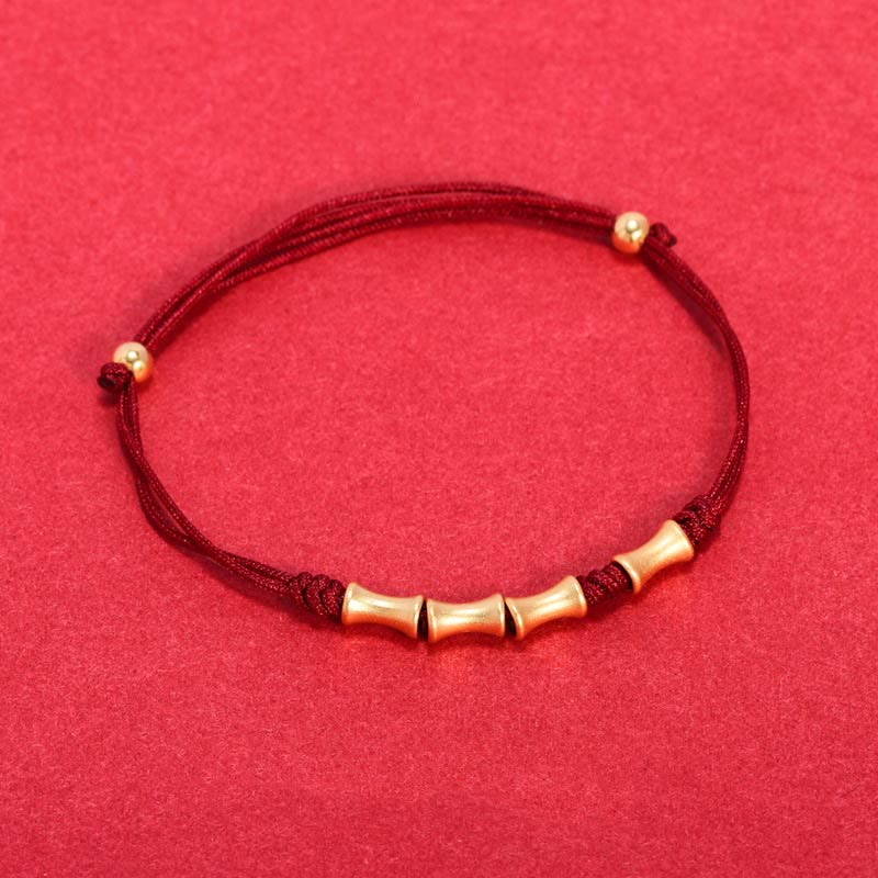 925 Sterling Silver Bamboo Design Protection Luck Braided Bracelet - Image 13