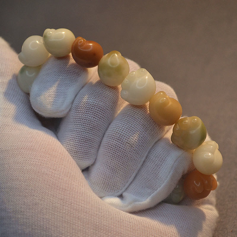 Multilayered Bodhi Seed Cute Cat Paw Calm Harmony Bracelet - Image 11