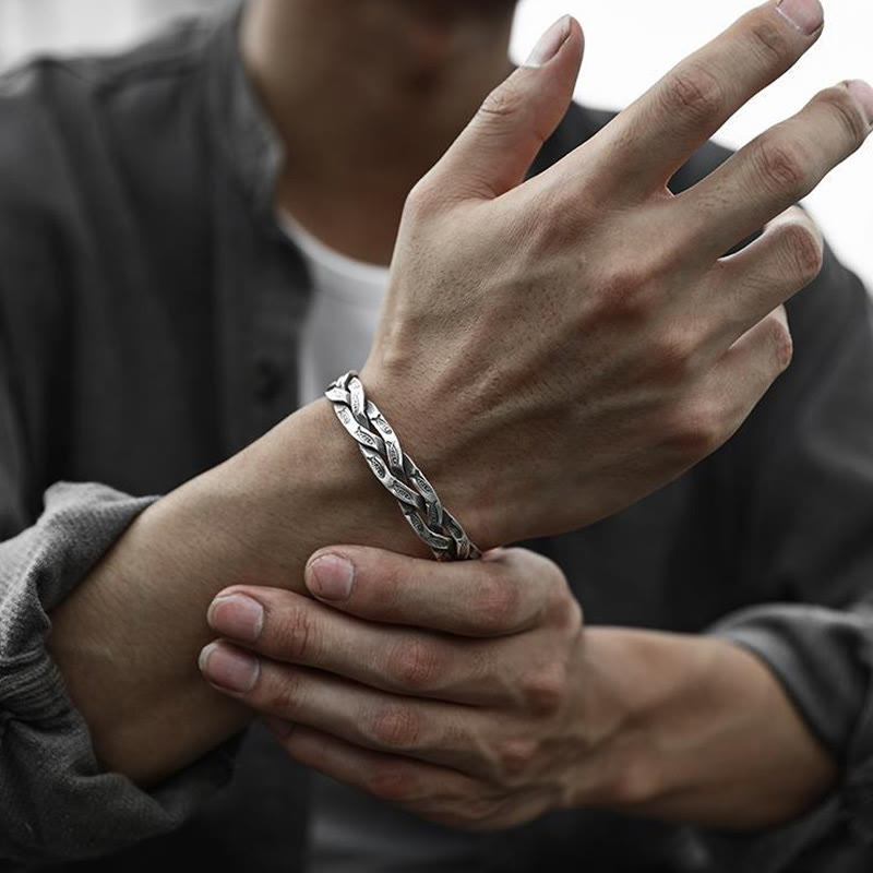 Koi Fish Twisted Design Luck Wealth Cuff Bracelet Bangle - Image 11