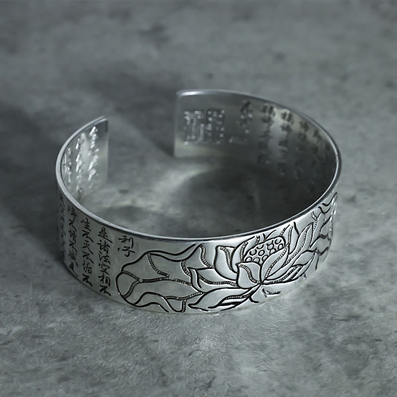 Tibetan Lotus White Copper Luck Bracelet - Image 7