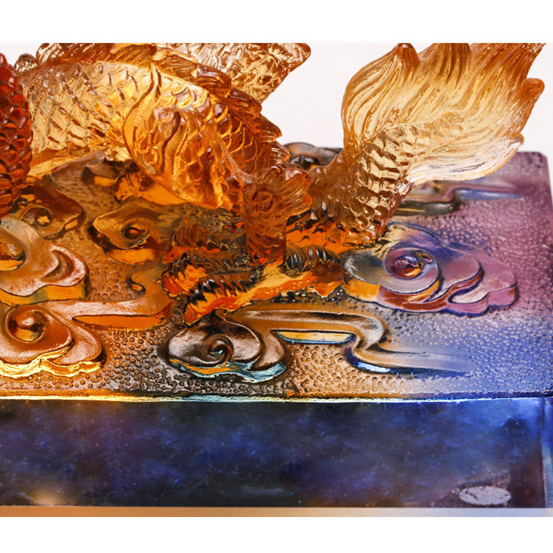 Handmade Multicolored Dragon Liuli Crystal Art Piece Protection Home Office Decoration - Image 11