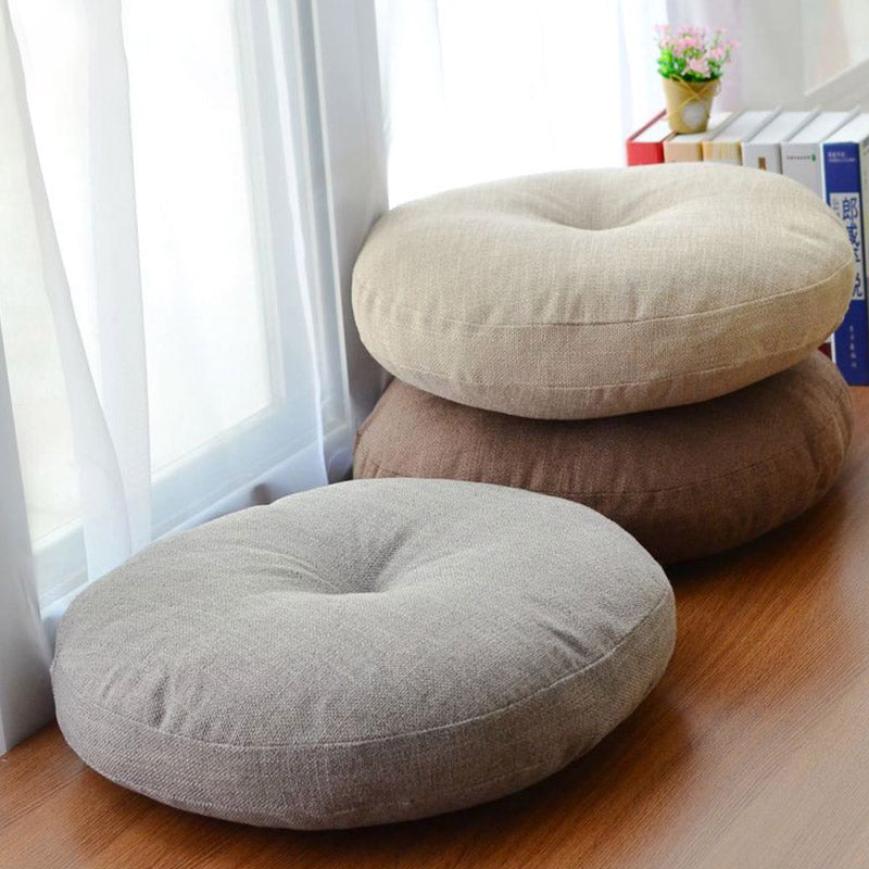 Lotus Simple Pattern Linen Meditation Seat Cushion Home Living Room Decoration - Image 3