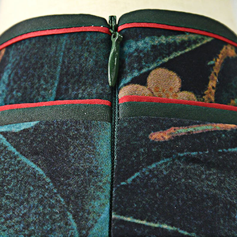 Vintage Pink Flowers Print Cheongsam Dress Women's Qipao Dress - Image 6