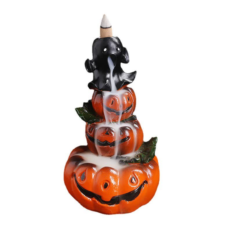 Halloween Pumpkins Ghost Resin Backflow Smoke Fountain Incense Burner Decoration - Image 14