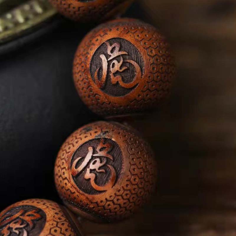 Tibetan Rosewood Engraving Tiger Protection Bracelet - Image 6