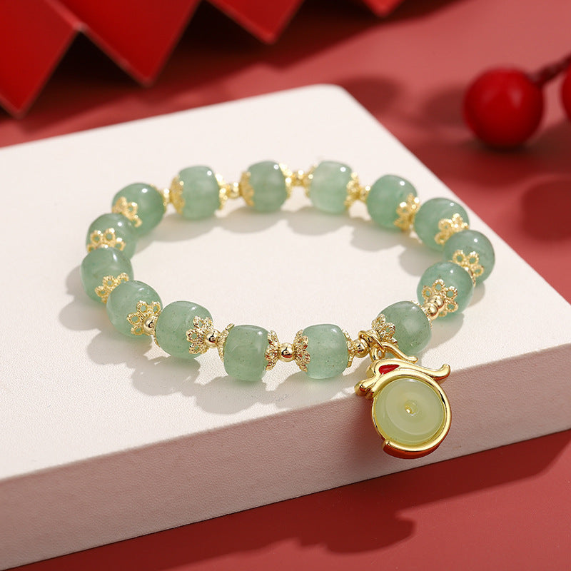 Year of the Dragon White Agate Green Aventurine Peace Buckle Luck Bracelet (Extra 30% Off | USE CODE: FS30) - Image 7