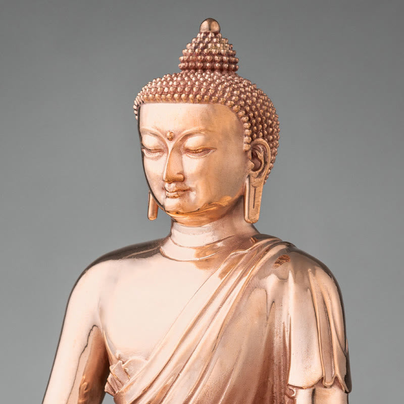 Gautama Shakyamuni Buddha Figurine Serenity Copper Statue Home Decoration - Image 4