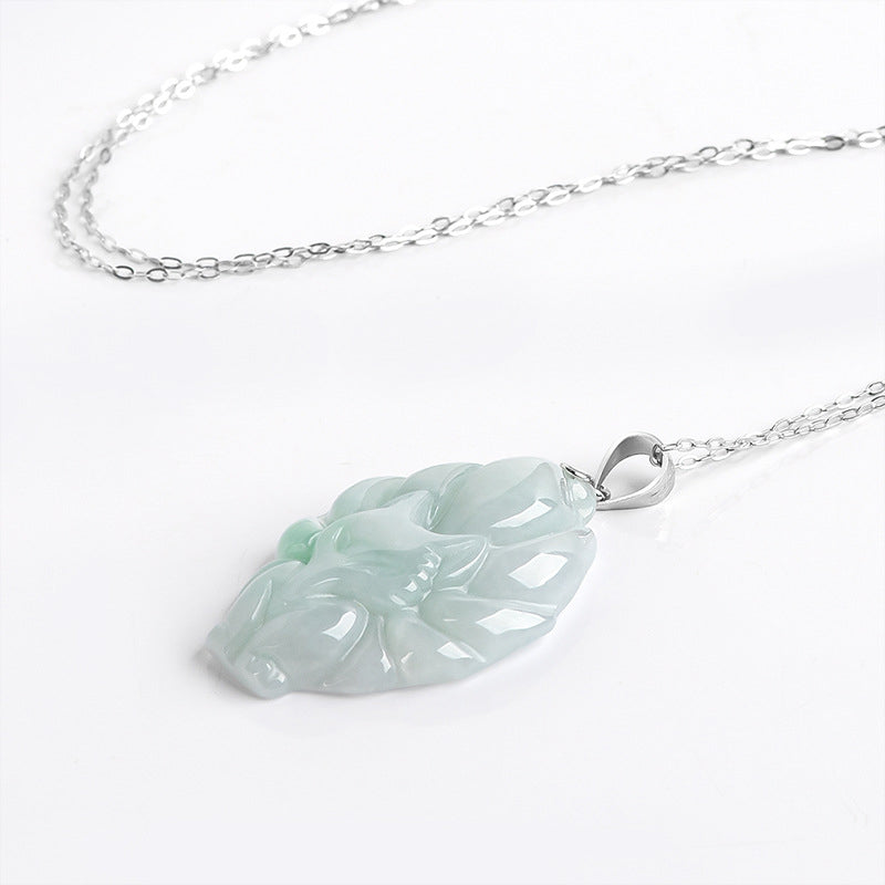 925 Sterling Silver Natural Jade Nine Tailed Fox Prosperity Necklace Pendant - Image 8