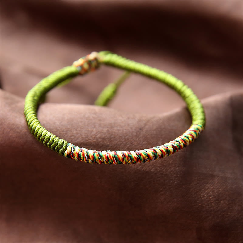 Tibetan Handmade Multicolor King Kong Knot Luck Strength Braided Bracelet - Image 9