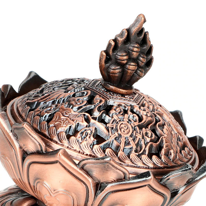 Tibetan Lotus Shaped Purify Incense Burner - Image 8
