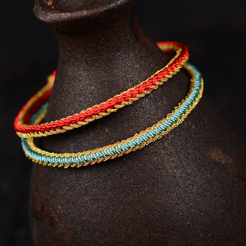 Two-Color Rope Handcrafted Eight Thread Peace Knot Bracelet