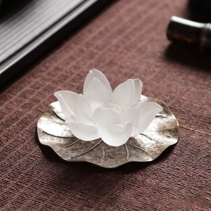 Mini Lotus Liuli Crystal Healing Meditation Stick Incense Burner - Image 3