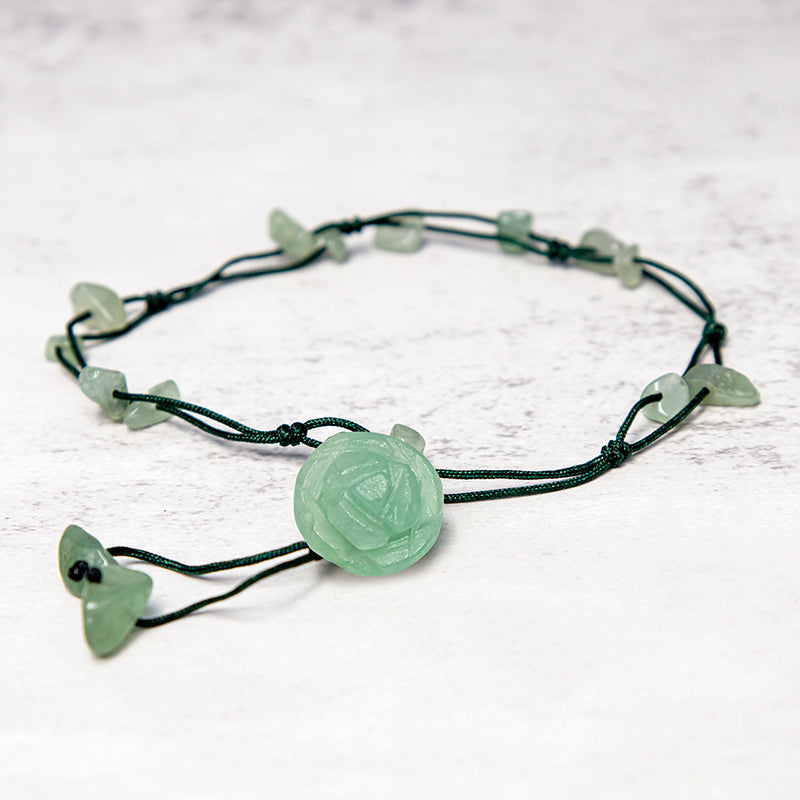 Amethyst Pink Crystal Green Aventurine Rose Inner Peace Healing Anklet - Image 19