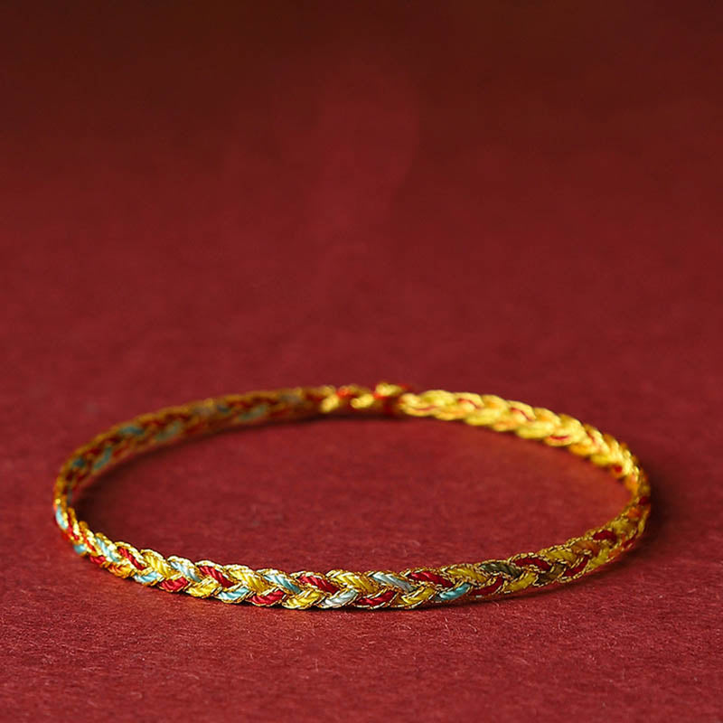 Handmade Multicolored Dragon Scale Pattern Braid String Bracelet