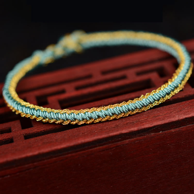 Two-Color Rope Handcrafted Eight Thread Peace Knot Bracelet - Image 6