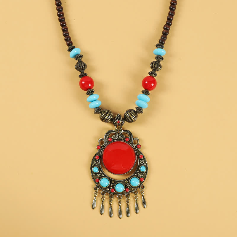 Tibetan Retro Beads Tassel Hair Decoration Hair Accessories - Image 9