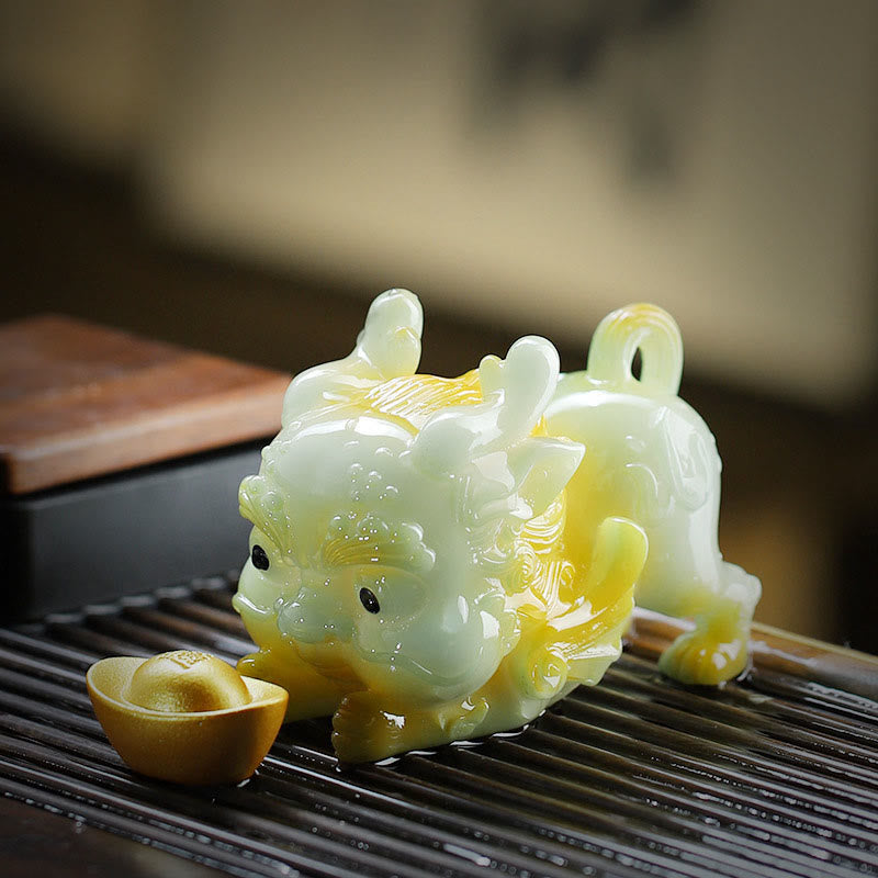 Color Changing Small PiXiu Ingot Resin Tea Pet Wealth Home Figurine Decoration - Image 6