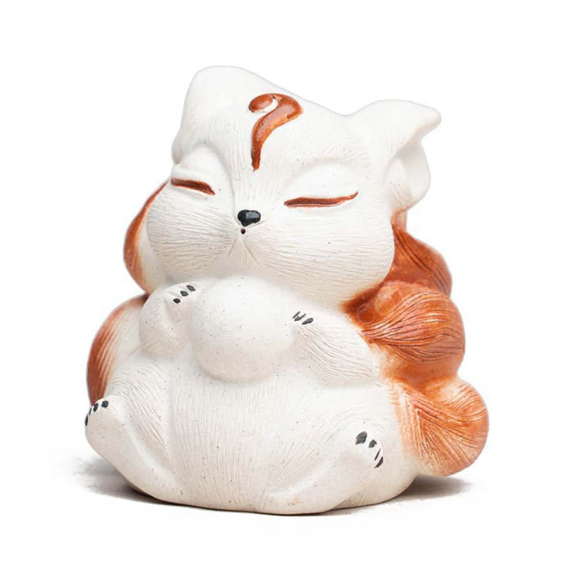 Mini Nine Tailed Fox Purple Clay Luck Desk Decoration - Image 14