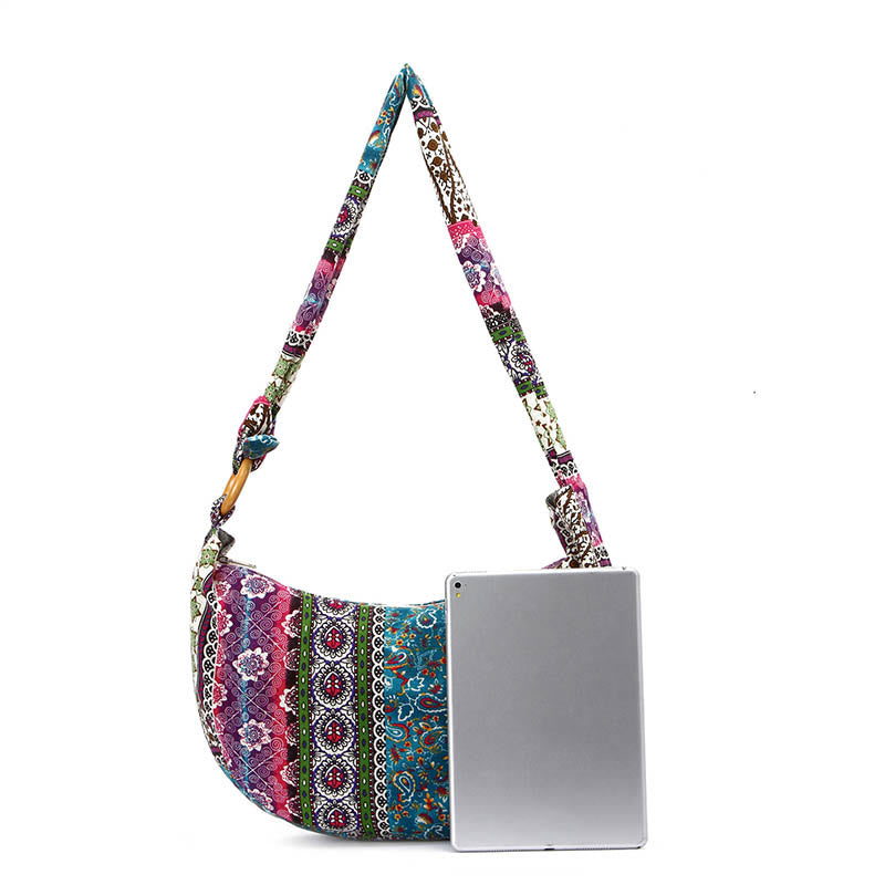 Cotton Stripes Print Crossbody Bag Shoulder Bag - Image 11