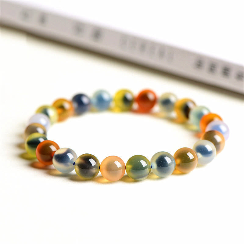 Natural Colorful Candy Agate Harmony Strength Bead Bracelet - Image 11