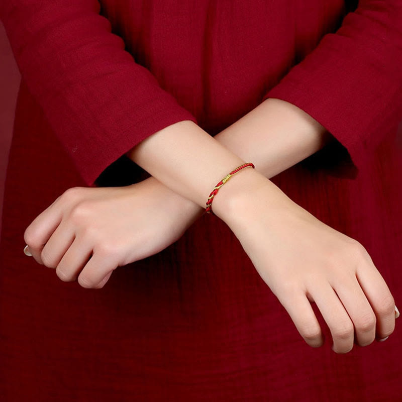 Handmade Chinese Zodiac Rabbit Rooster Rat Horse Dragon Protection Braid String Bracelet - Image 16