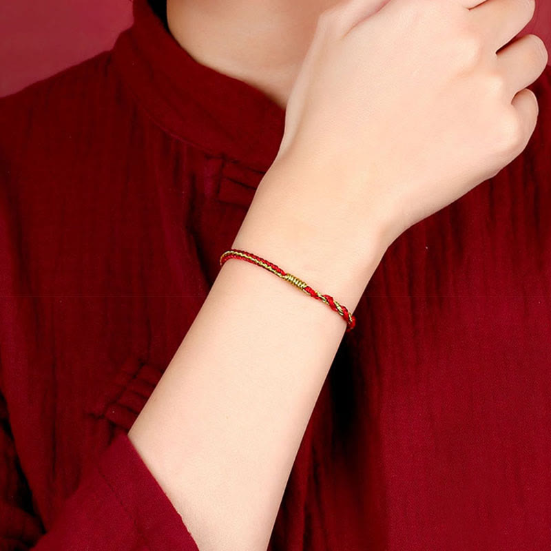 Handmade Chinese Zodiac Rabbit Rooster Rat Horse Dragon Protection Braid String Bracelet - Image 3