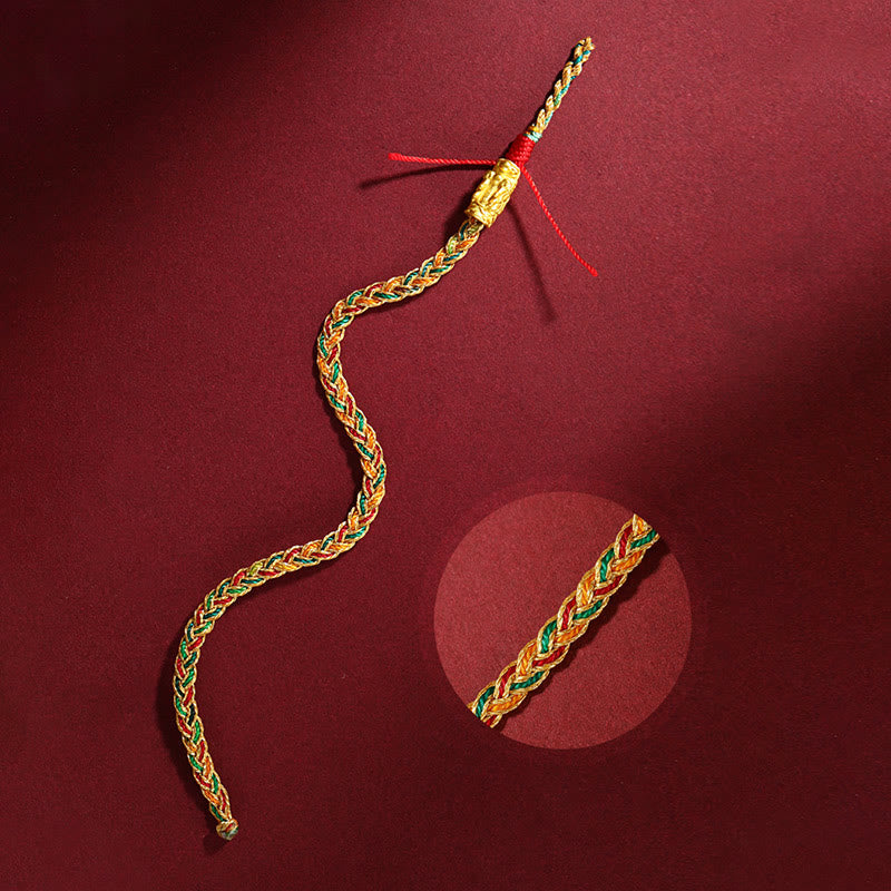 Year of the Dragon Handmade Colorful Dragon Carved Success Braided Bracelet - Image 5