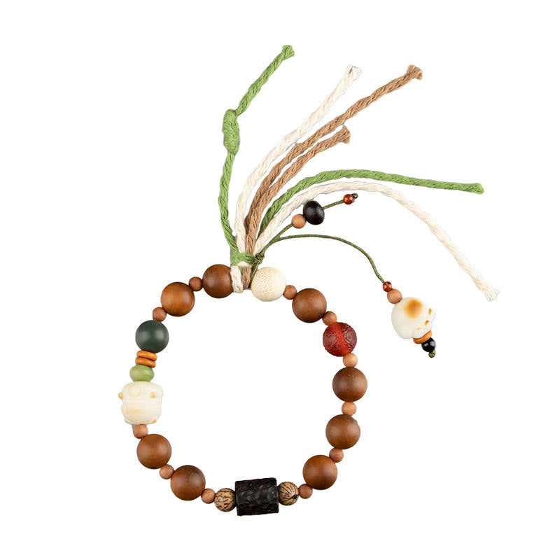 Lightning Strike Wood Bodhi Seed Cat Paw Claw Auspiciousness Protection Tassel Bracelet - Image 11