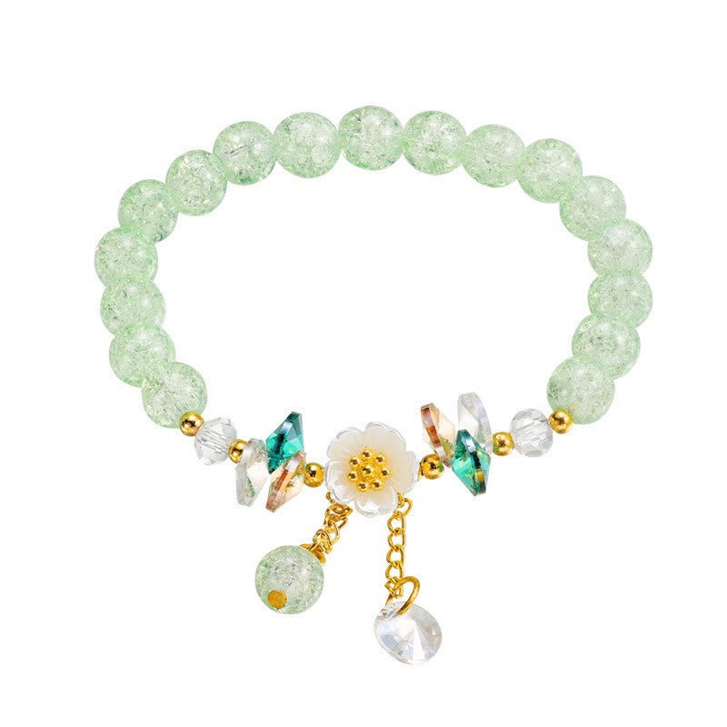 Simple Design Flower Charm Glass Bead Bracelet - Image 4