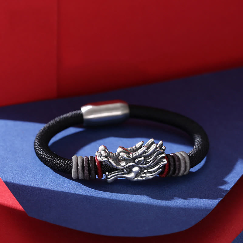 999 Sterling Silver Dragon Luck Handcrafted Braided Child Adult Bracelet (Extra 30% Off | USE CODE: FS30)