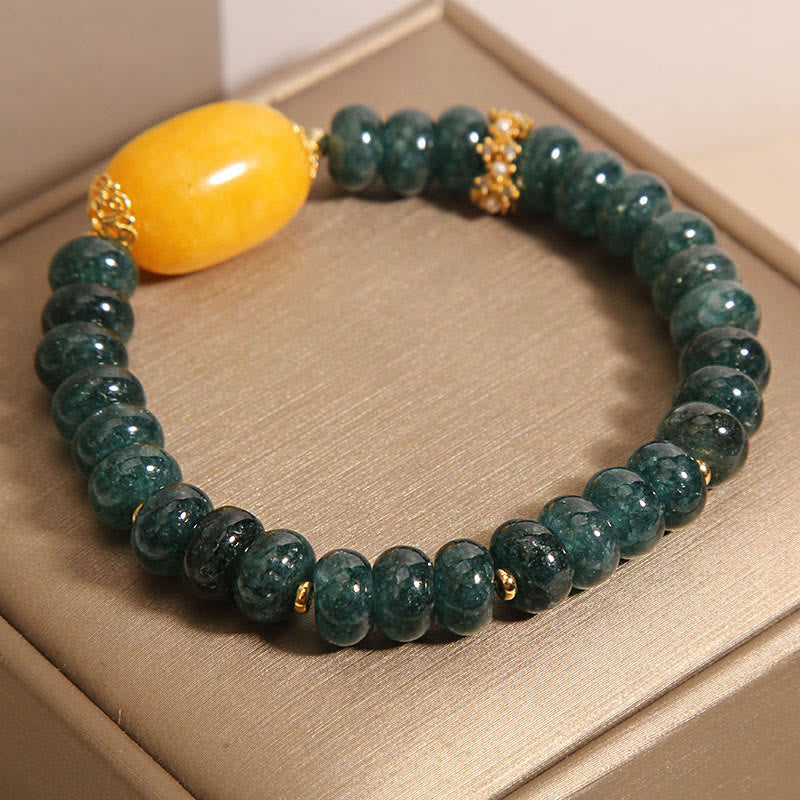 Green Jade Abacus Beads Topaz Luck Bracelet - Image 5