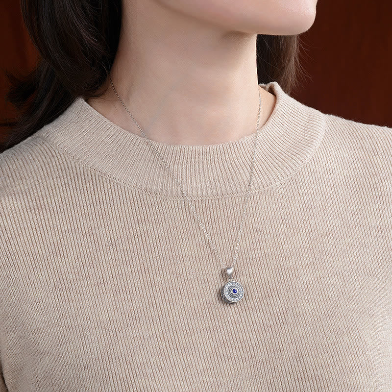 925 Sterling Silver Om Mani Padme Hum Lazurite Love Peace Necklace Pendant - Image 6