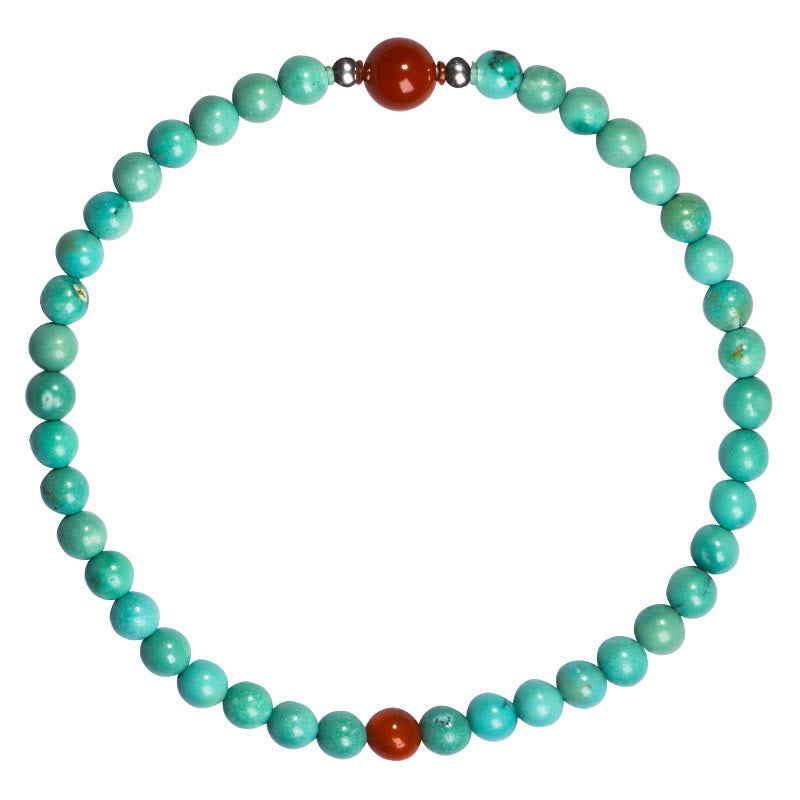 Turquoise Red Agate Bead Protection Bracelet - Image 7