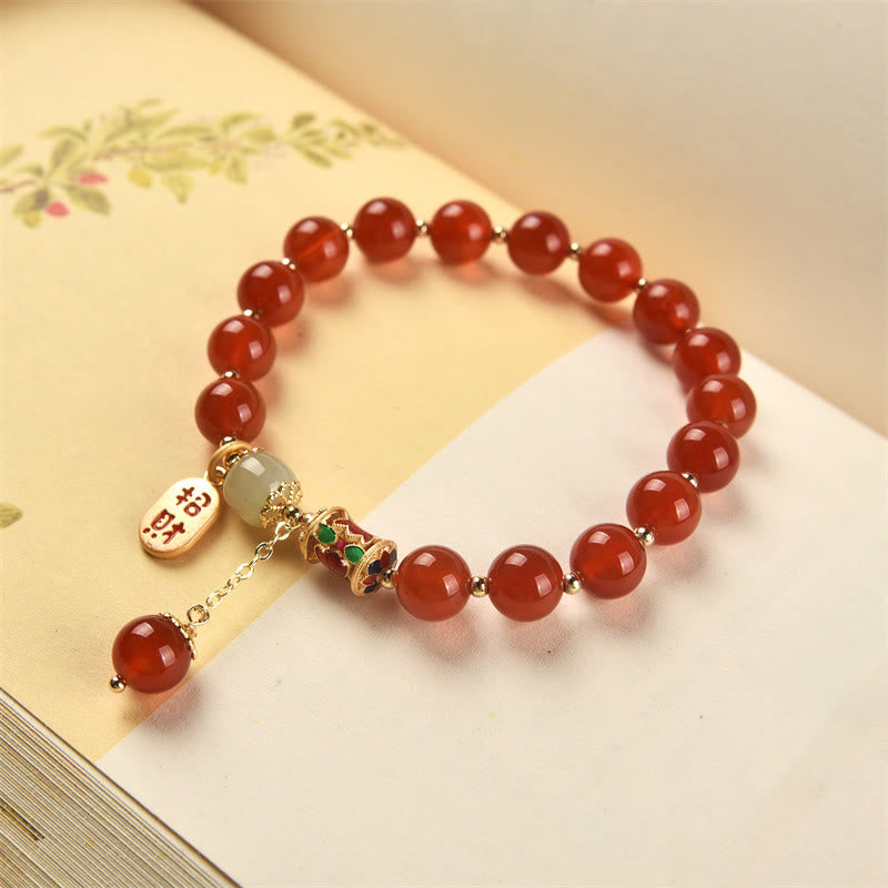 Natural Red Agate Jade Confidence Fortune Blessing Charm Bracelet - Image 13