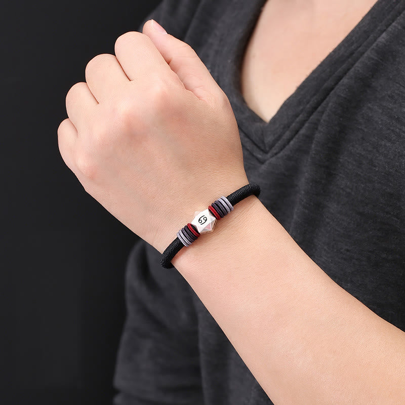 999 Sterling Silver 12 Constellations of the Zodiac Blessing Handmade String Bracelet - Image 10