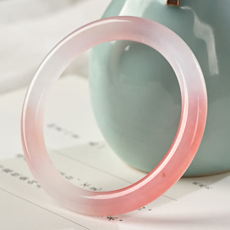 Pink Golden Silk Jade Wealth Bracelet Bangle