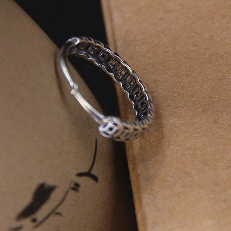 Vintage Copper Coin Design Luck Adjustable Ring - Image 4