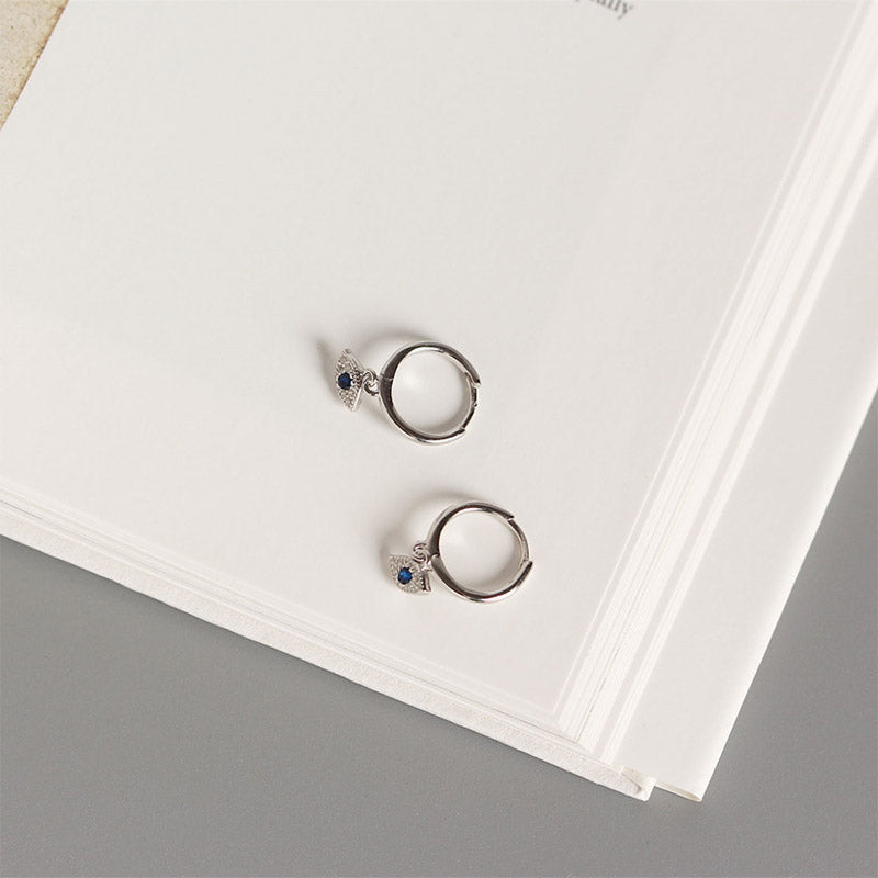 925 Sterling Silver Evil Eye Blessing Protection Stud Earrings - Image 8