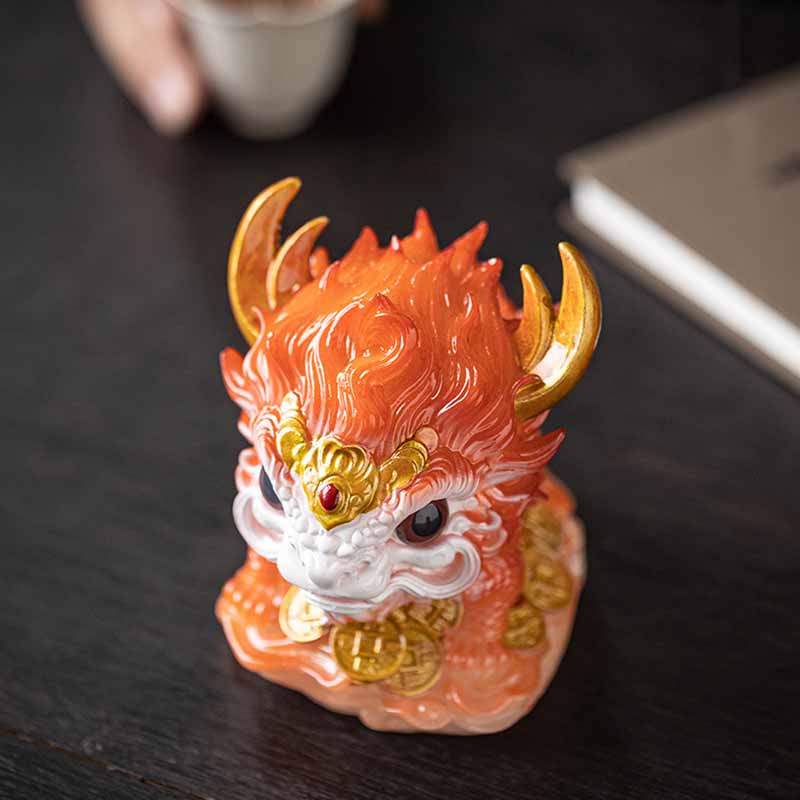Color Changing Small Kirin Resin Tea Pet Home Figurine Decoration - Image 23