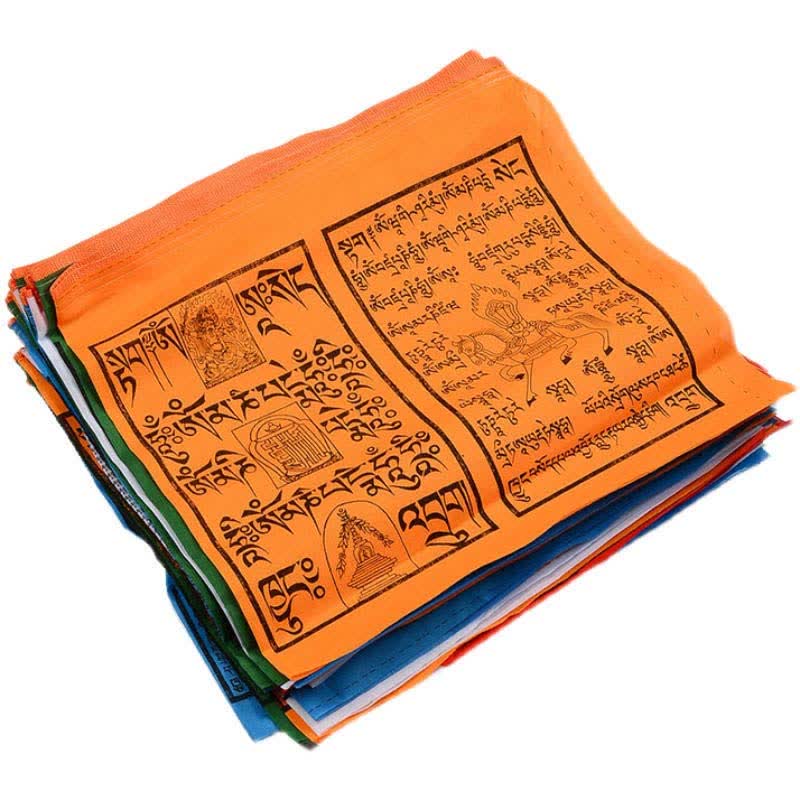 Tibetan 5 Colors Windhorse Auspicious Outdoor 25 Pcs Prayer Flag - Image 33